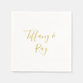 Serviette En Papier Mariage or simple et élégant (Devant)