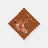 Serviette En Papier Mariage orange brûlé (Coin)