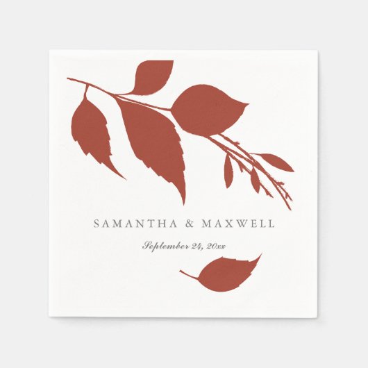 Serviette En Papier Mariage orange brûlé thème Cocktail serviettes (Devant)