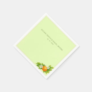 Serviette en papier Mariage Orange & Citron Jardin