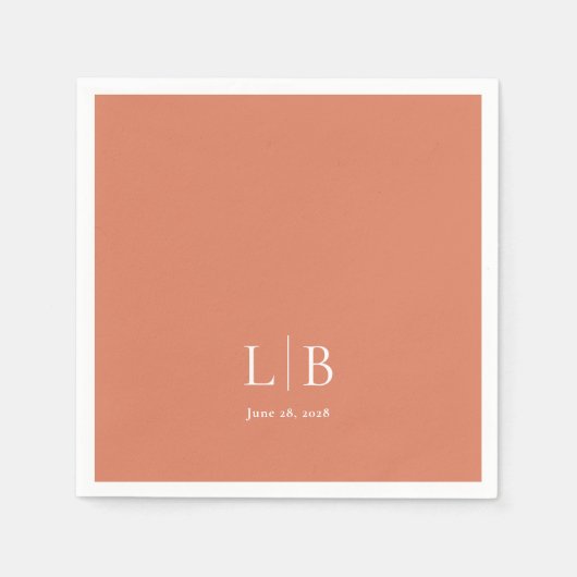 Serviette En Papier Mariage orange Citrus minimal simple (Devant)