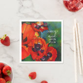 Serviette En Papier Mariage Orange Oriental Poppies (En situation)
