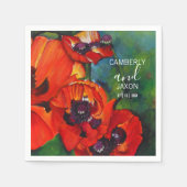 Serviette En Papier Mariage Orange Oriental Poppies (Devant)