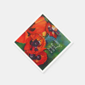 Serviette En Papier Mariage Orange Oriental Poppies (Coin)