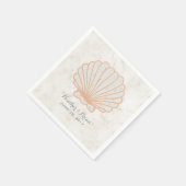 Serviette En Papier Mariage Orange Rustique Seashell (Coin)