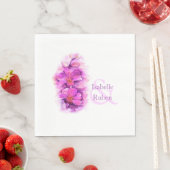 Serviette En Papier Mariage orchidée aquarelle déjeuner papier serviet (En situation)