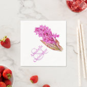 Serviette En Papier Mariage orchidée sauvage aquarelle papier serviett (En situation)