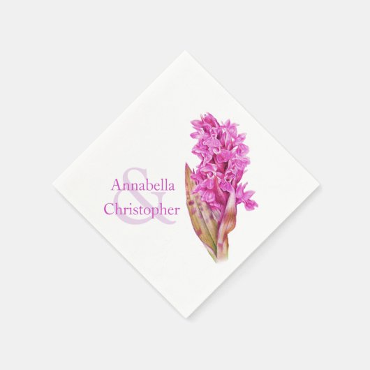 Serviette En Papier Mariage orchidée sauvage aquarelle papier serviett (Coin)