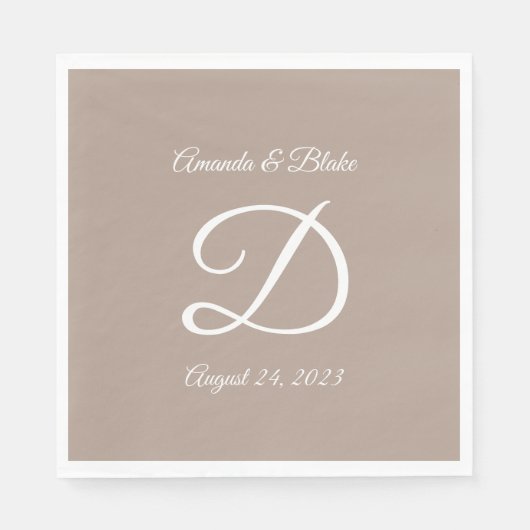 Serviette En Papier Mariage ou document d'anniversaire (Devant)