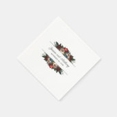 Serviette En Papier Mariage ou Fiançailles Fleuris de Luxe aux Tons de (Coin)