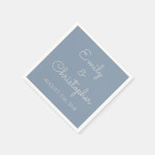 Serviette En Papier Mariage ou réception bleu Dusty Serviettes simples (Coin)