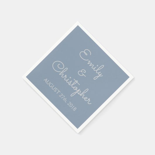 Serviette En Papier Mariage ou réception bleu Dusty Serviettes simples (Coin)