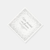 Serviette En Papier Mariage Pailleté Argenté Blanc Nous avons Décidé P (Coin)