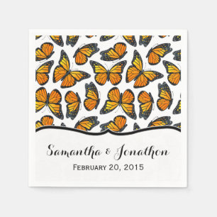 Serviette En Papier Mariage papillon Monarch