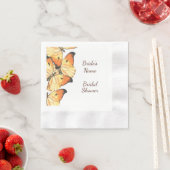 Serviette En Papier Mariage papillon monarque orange (En situation)