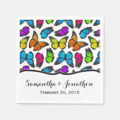 Serviette En Papier Mariage papillon Rainbow Monarch (Devant)