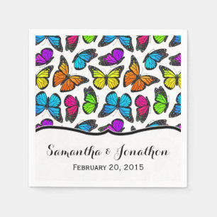 Serviette En Papier Mariage papillon Rainbow Monarch