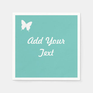 Serviette En Papier Mariage papillon Turquoise ou Napkin Party