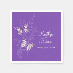 Serviette En Papier Mariage papillons d'art encré dessous de verre de