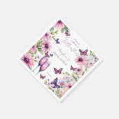 Serviette En Papier Mariage papillons violets douche de nuptiale (Coin)