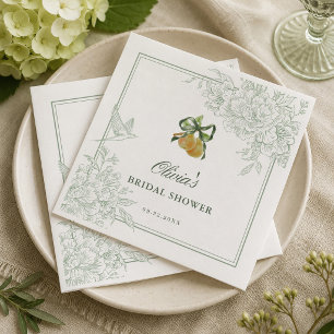 Serviette En Papier Mariage Parfait Poire Vert Sauge Vintage Shower de
