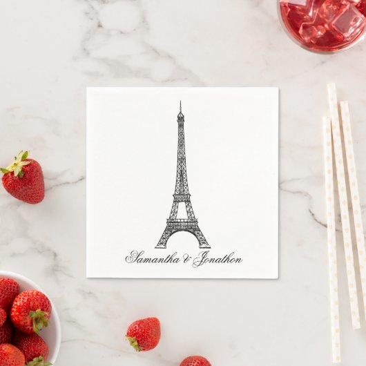 Serviette En Papier Mariage parisien Tour Eiffel (En situation)