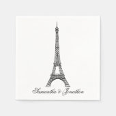 Serviette En Papier Mariage parisien Tour Eiffel (Devant)