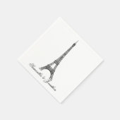 Serviette En Papier Mariage parisien Tour Eiffel (Coin)