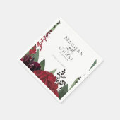 Serviette En Papier Mariage Party Napkin | Riche Bourgogne Marsala Flo (Coin)