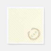 Serviette En Papier Mariage Pastel Lemon Yellow Wreath et Sprig (Devant)