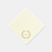Serviette En Papier Mariage Pastel Lemon Yellow Wreath et Sprig (Coin)