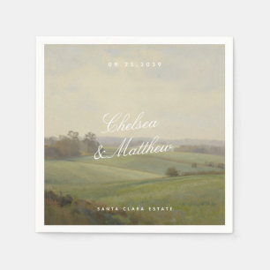 Serviette En Papier Mariage Paysage Européen Antique