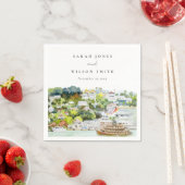 Serviette En Papier Mariage paysager Elegant River Cruise Country (En situation)