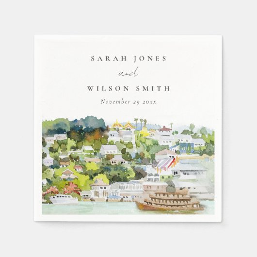 Serviette En Papier Mariage paysager Elegant River Cruise Country (Devant)