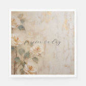 Serviette En Papier Mariage Peach Blush Cream (Devant)