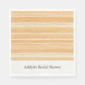 Serviette En Papier Mariage Peach Cream Stripes (Devant)