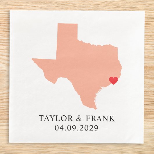 Serviette En Papier Mariage Peach Texas