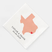 Serviette En Papier Mariage Peach Texas (Coin)