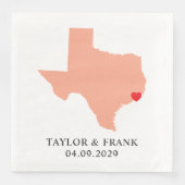 Serviette En Papier Mariage Peach Texas (Devant)