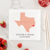 Serviette En Papier Mariage Peach Texas (En situation)