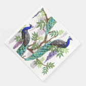 Serviette En Papier Mariage Peacock (Coin)