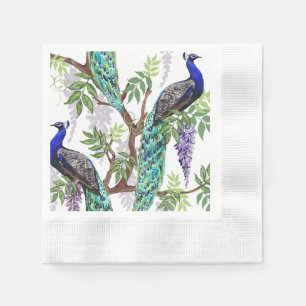 Serviette En Papier Mariage Peacock
