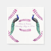 Serviette En Papier Mariage Peacock (Devant)