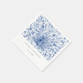 Serviette En Papier Mariage Peacock couleur orange bleu encre (Coin)