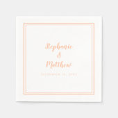Serviette En Papier Mariage Pêche Élégant Simple Moderne Réception Chi (Devant)