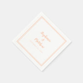 Serviette En Papier Mariage Pêche Élégant Simple Moderne Réception Chi (Coin)