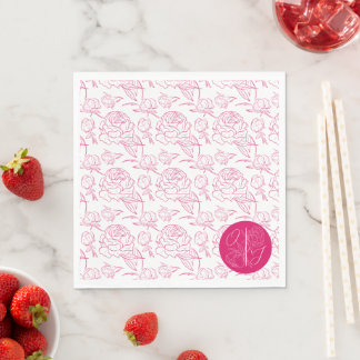 Serviette En Papier Mariage Peony Elegance