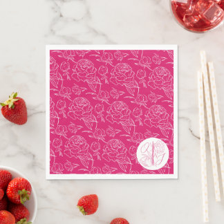 Serviette En Papier Mariage Peony Elegance