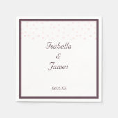 Serviette En Papier Mariage perles d'or rose (Devant)