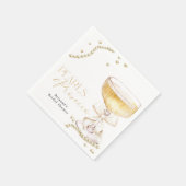 Serviette En Papier Mariage Perles & Prosecco Beige Ruban Enterrement  (Coin)
